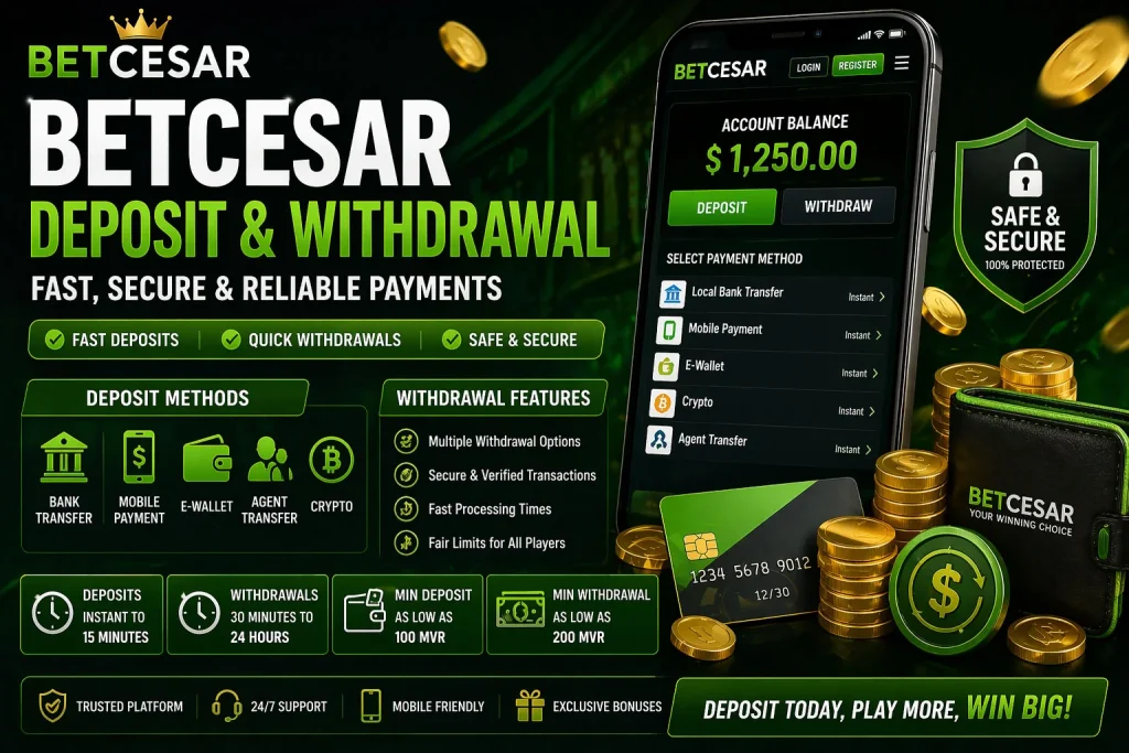 BetCesar Deposit and Withdrawal
